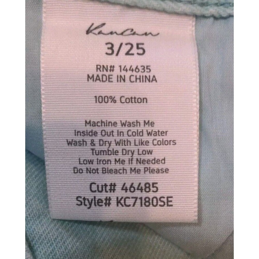 New KanCan Amelia Distressed High Rise Mom Fit Jeans Denim Womens Sz 03/25 Teal - Picture 9 of 12